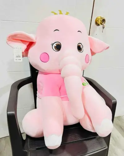 Peluche elefante rosado grande - miniatura 1
