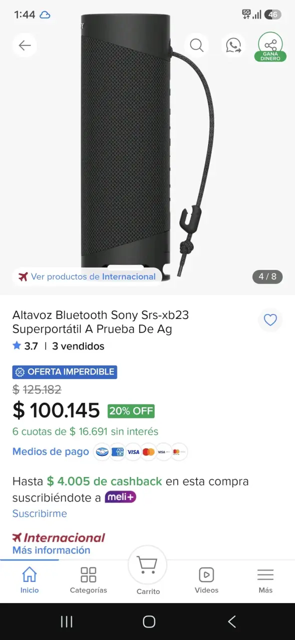 Altavoz Bluetooth Sony SRS-XB23 - 1