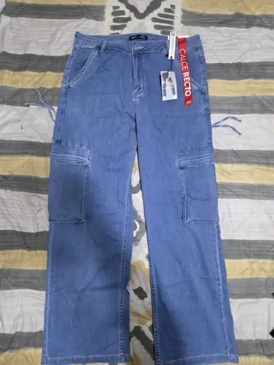Jeans rectos azules nuevos - miniatura 1