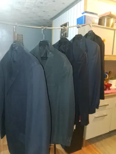 trajes formales para hombres azul gris oscuro negr - miniatura 1