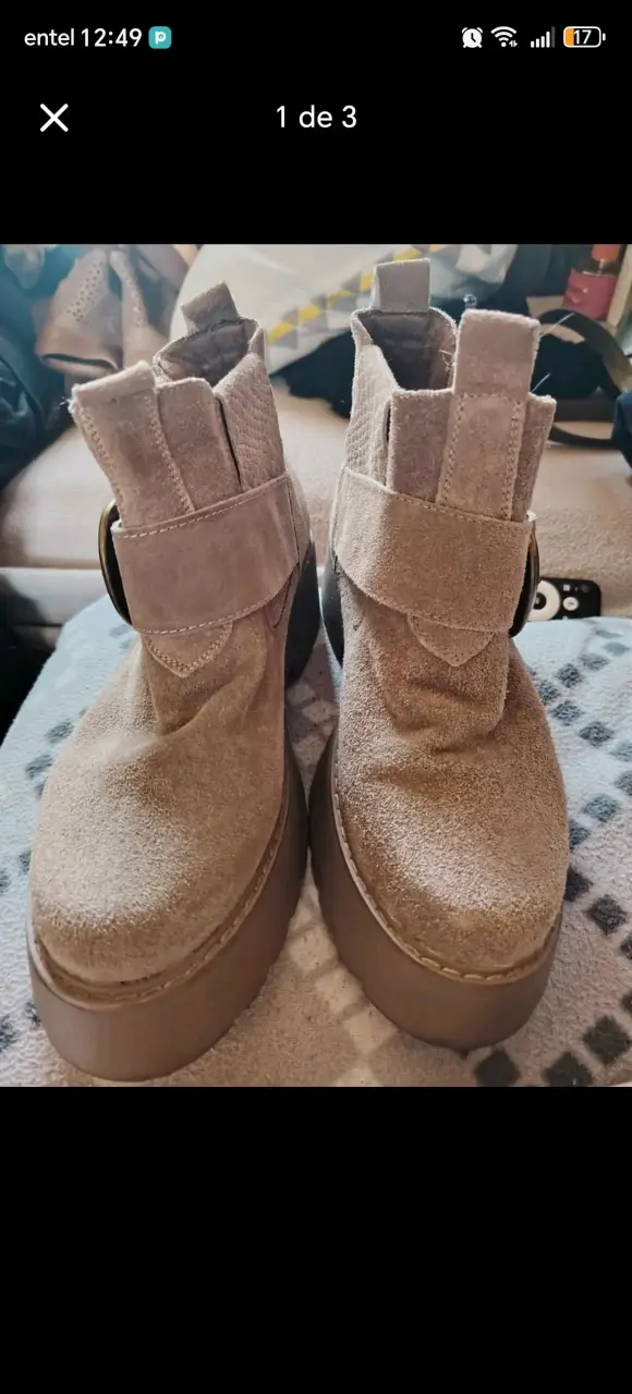 Botines ROMANO de gamuza beige - 1