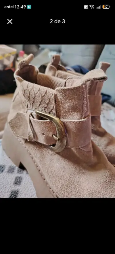 Botines ROMANO de gamuza beige - miniatura 2