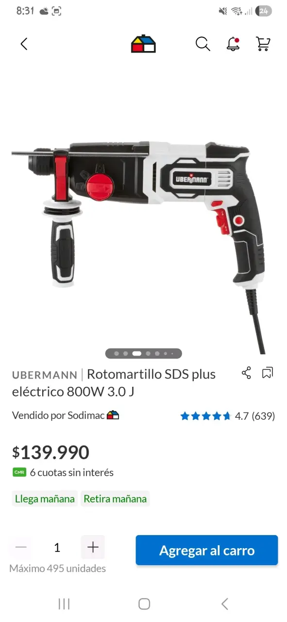 Rotomartillo SDS eléctrico 800W - 1
