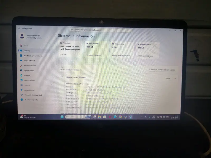 Notebook HP 15 pulgadas - 2