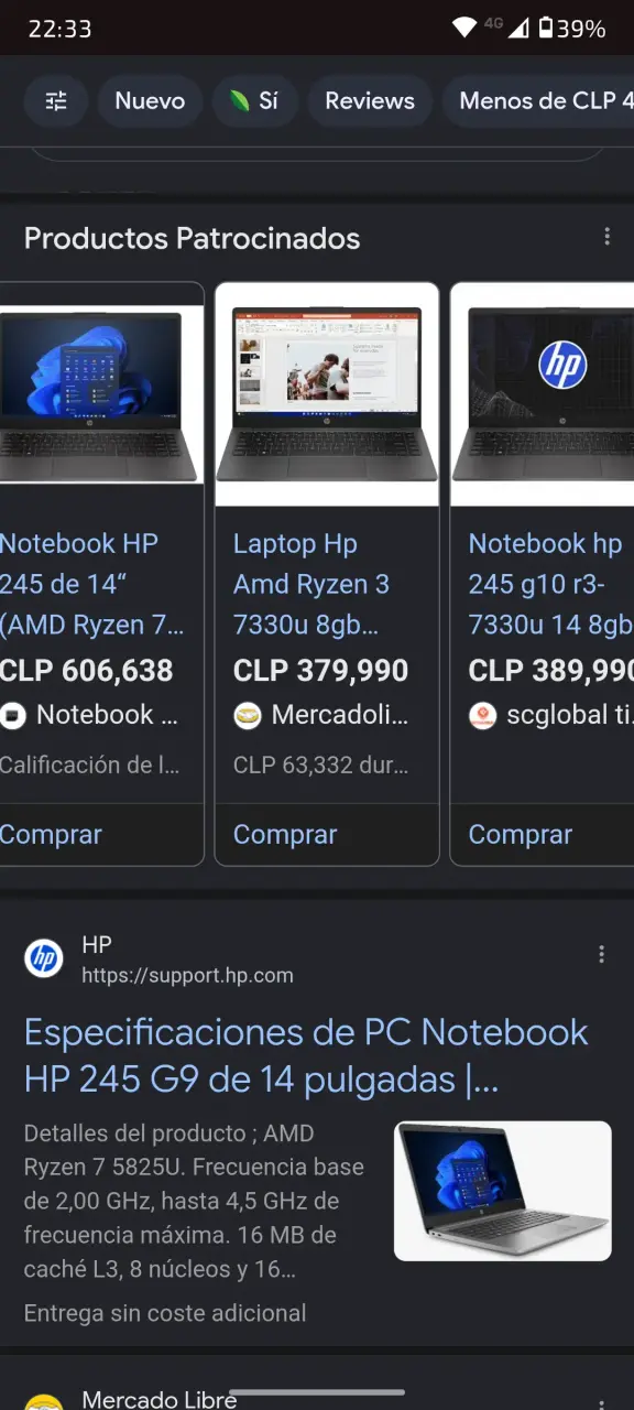 Notebook HP 15 pulgadas - 6
