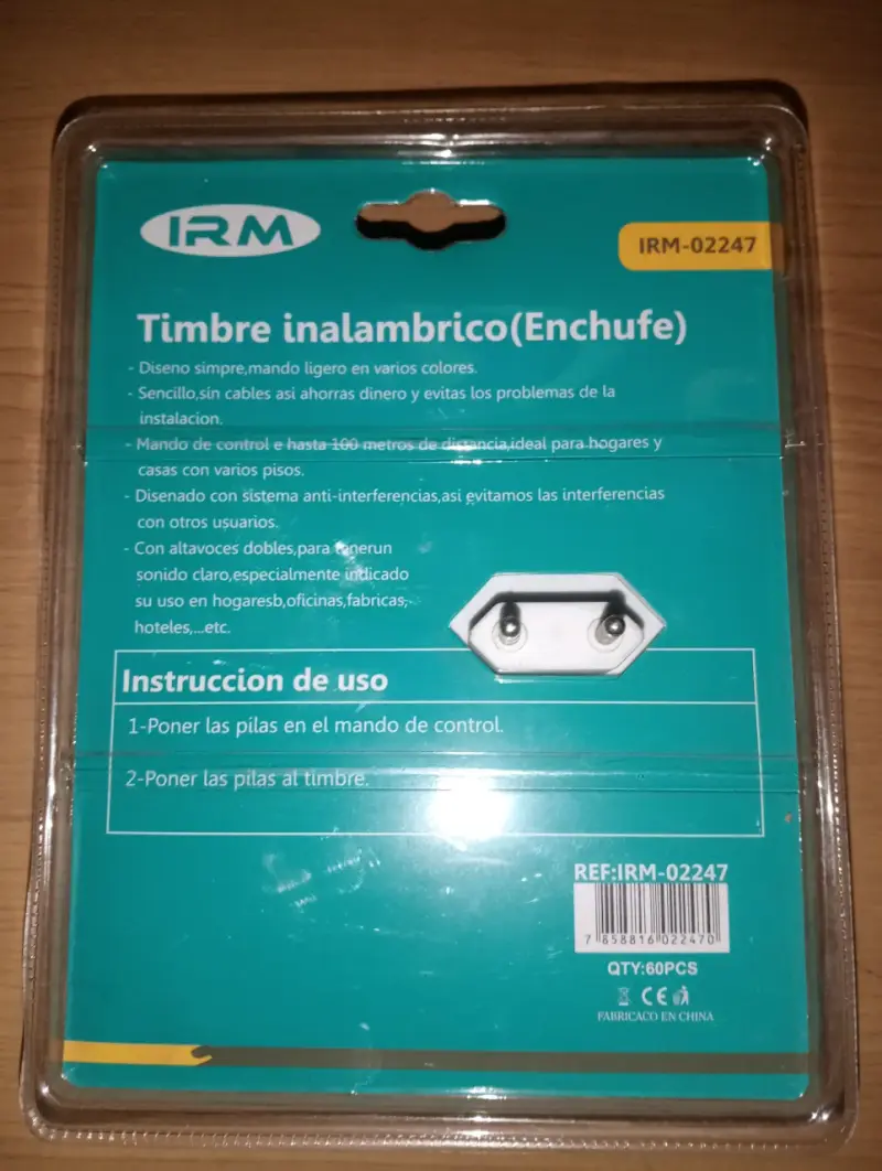 Timbre inalámbrico IRM enchufe - 2