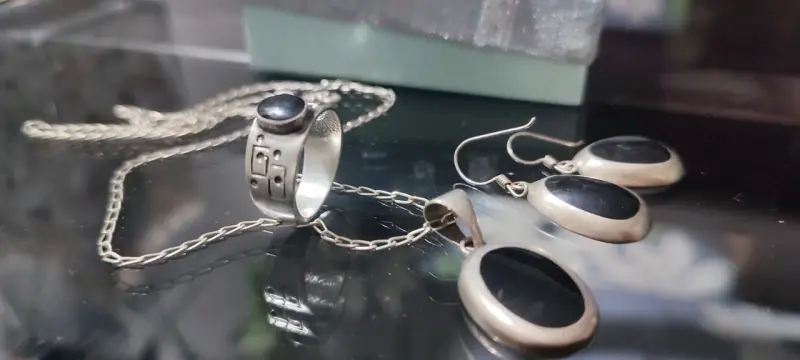 Set de plata con ónix - 2