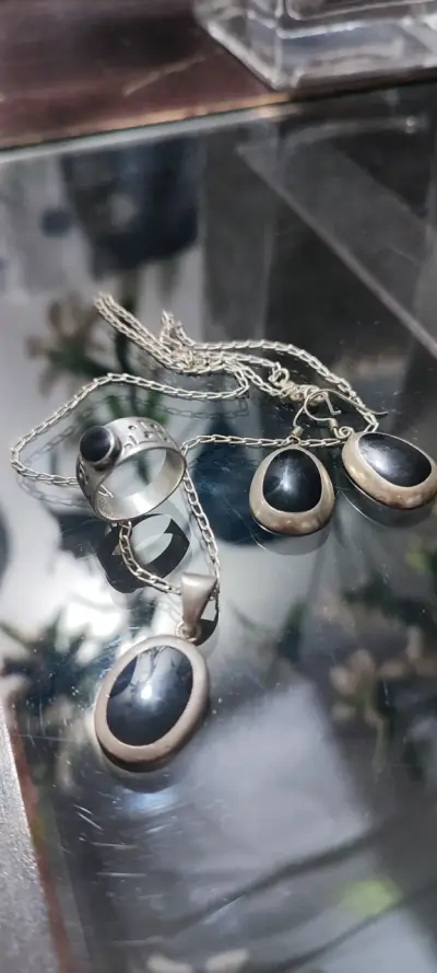 Set de plata con ónix - miniatura 3