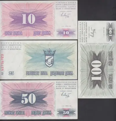 Colección 4 Billetes Bosnia Herzegovina Distintos - miniatura 1