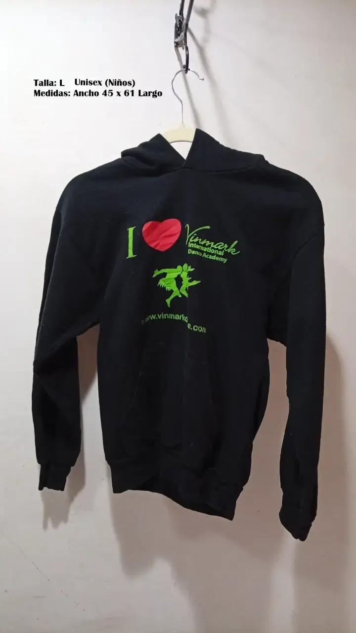 Polerón negro Unisex "I Love Vinmark"
