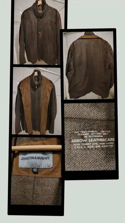 Chaqueta de cuero marrón Johnston & Murphy - miniatura 1