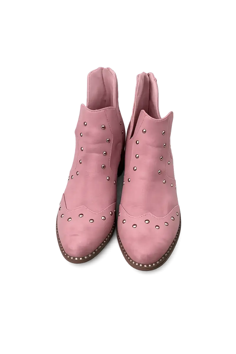 Botines rosados con tachuelas - 1