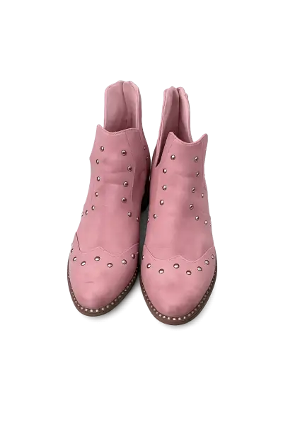 Botines rosados con tachuelas - miniatura 1