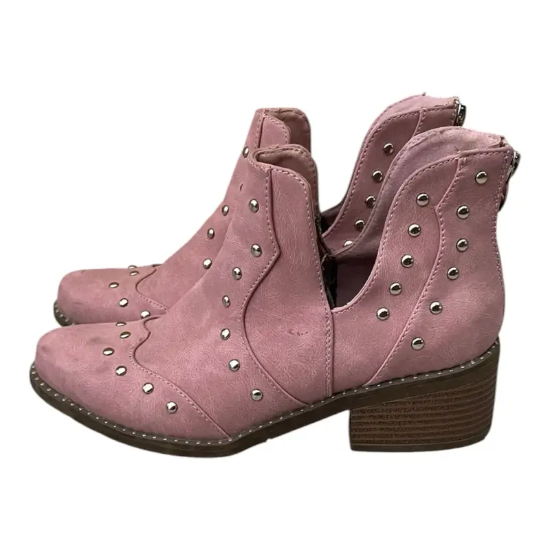 Botines rosados con tachuelas - 2
