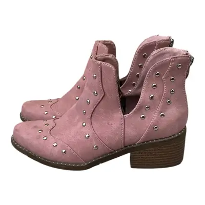 Botines rosados con tachuelas - miniatura 2