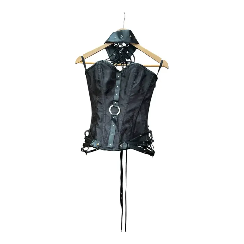 Corset negro con hebillas - 1
