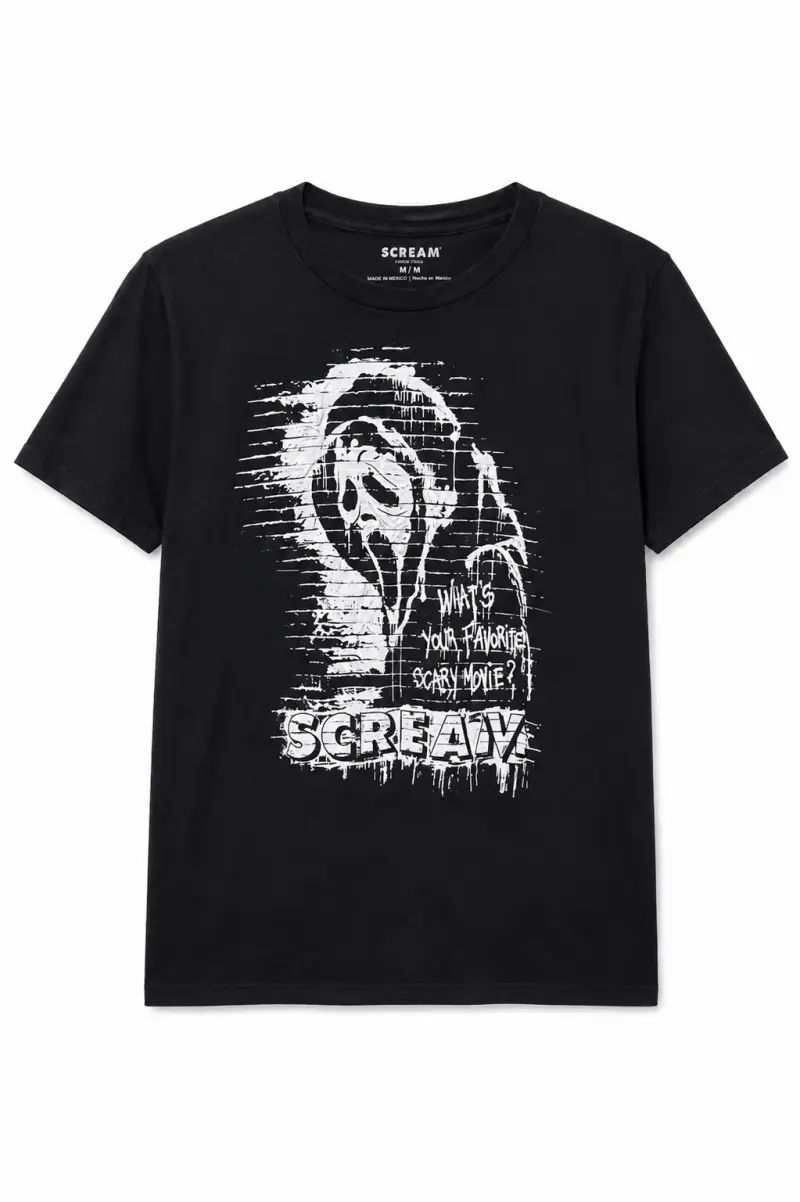 Polera negra Scream estampada