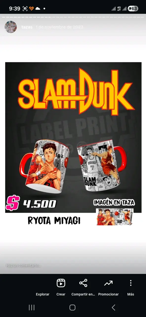 Tazón Slam Dunk Ryota Miyagi