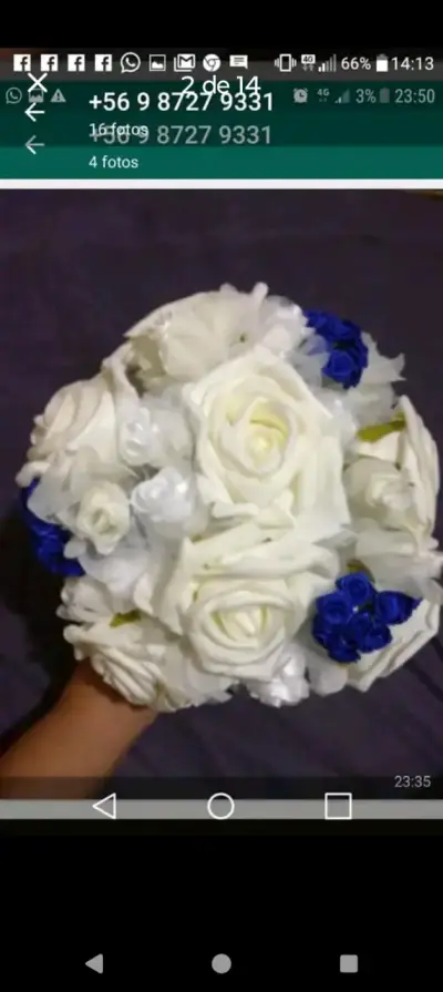 Ramo de flores blancas artificiales - miniatura 2