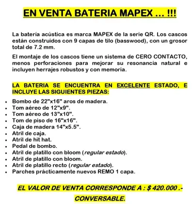 Batería acústica Mapex roja - miniatura 4