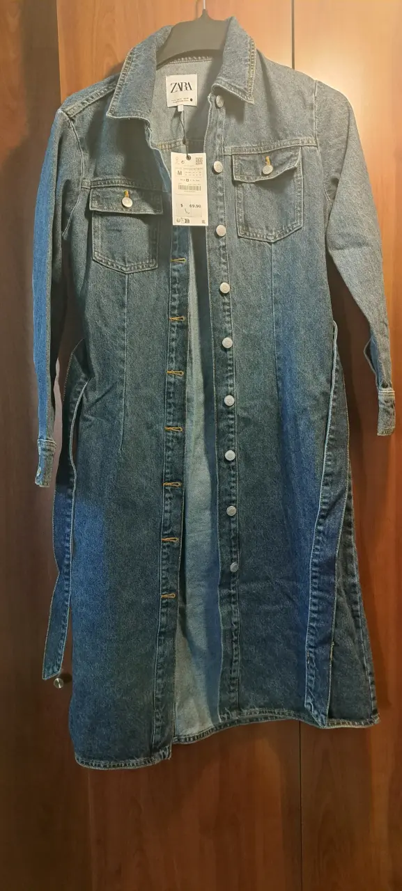 Vestido denim con cinturón - 3