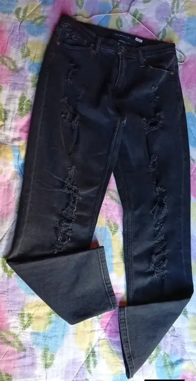 Mom Jeans negros rotos mujer - miniatura 1