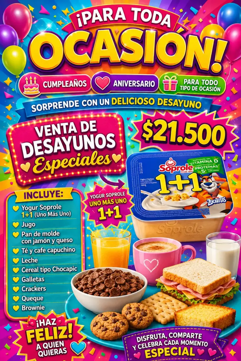 Venta de desayunos especiales