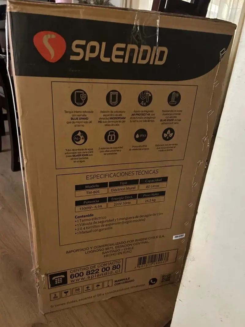 Termo eléctrico mural Splendid 80L