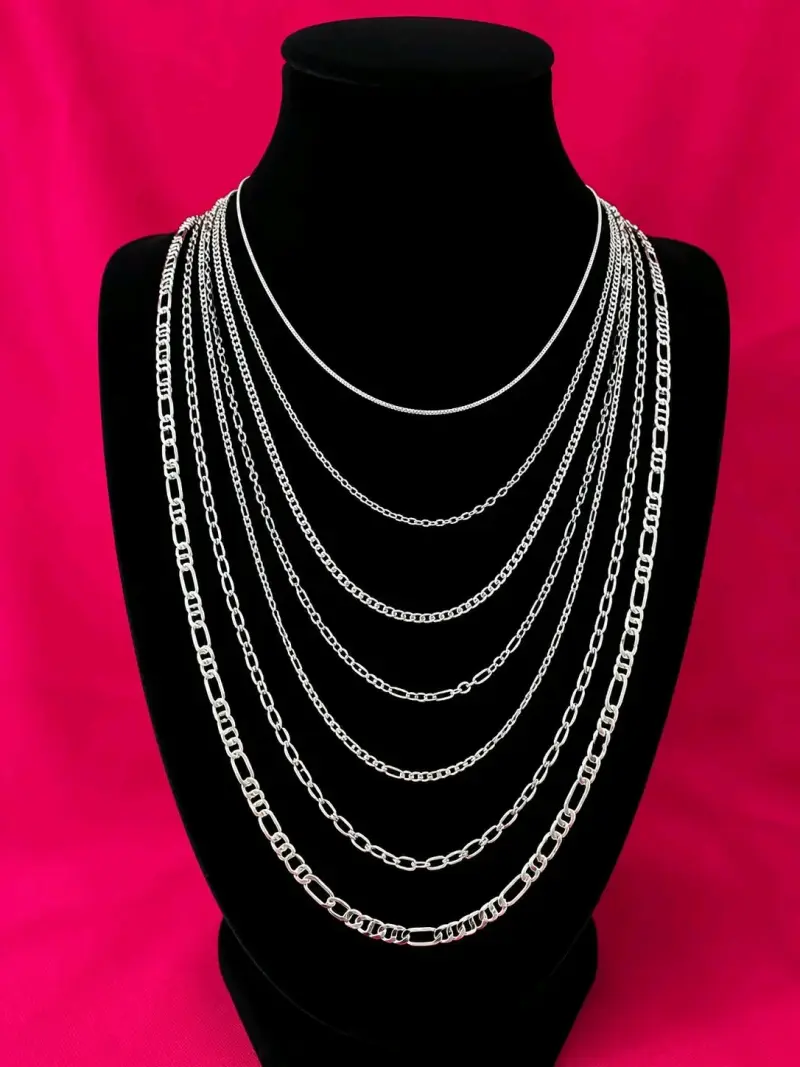 Collar de cadenas múltiples de plata