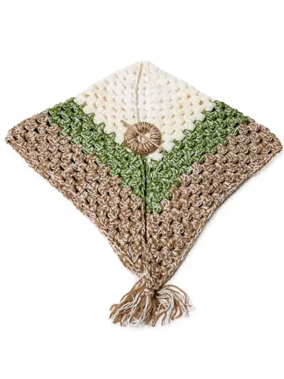 Chal de lana a crochet multicolor - miniatura 1
