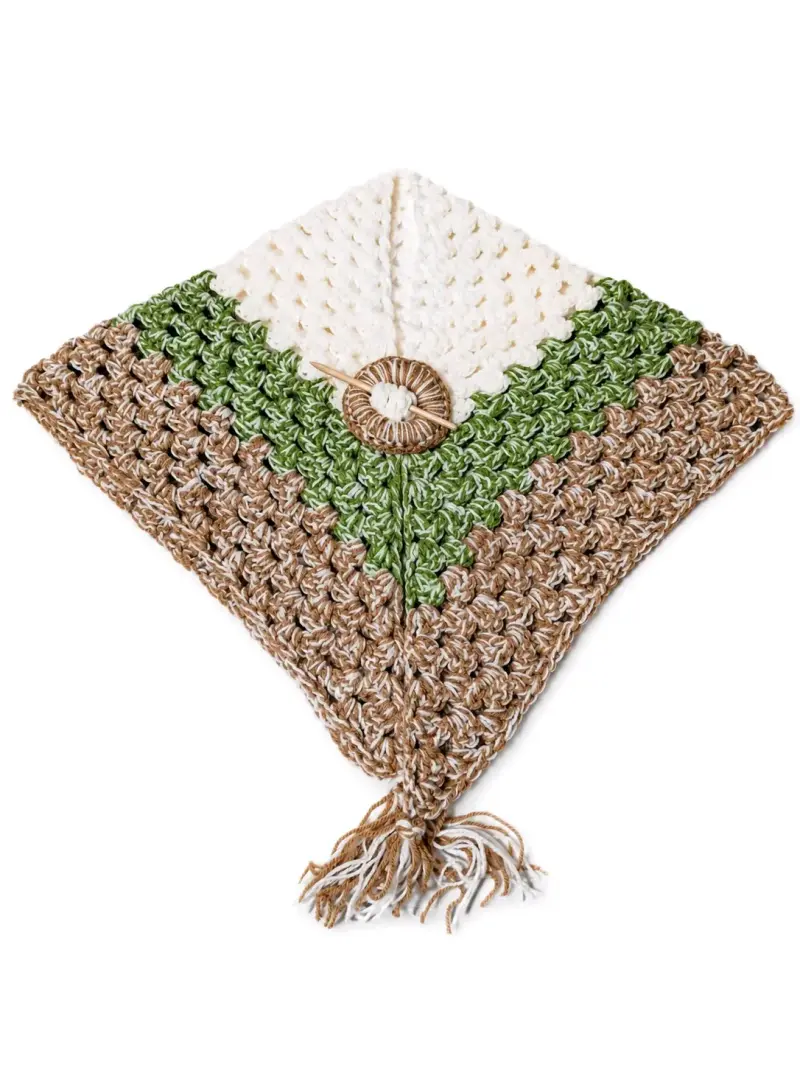 Chal de lana a crochet multicolor - 2
