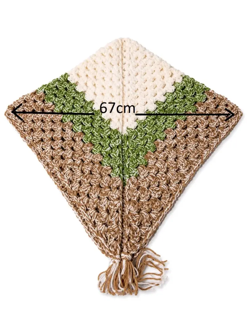Chal de lana a crochet multicolor - 4