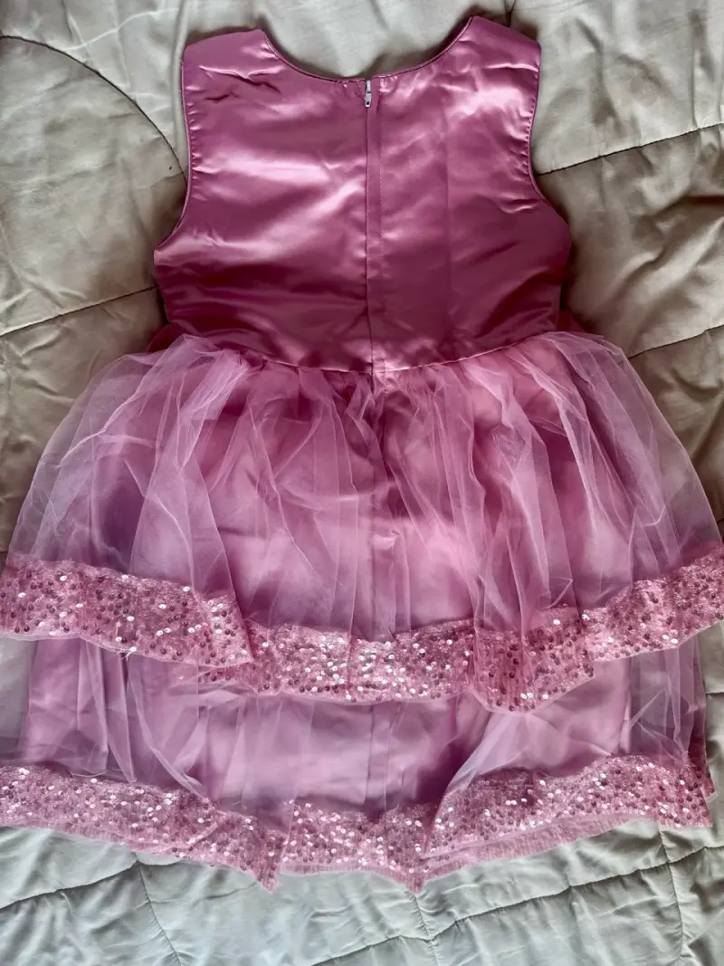 Vestido niña rosa con lentejuelas - 2