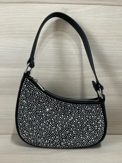 Cartera negra con strass Gacel - miniatura 1