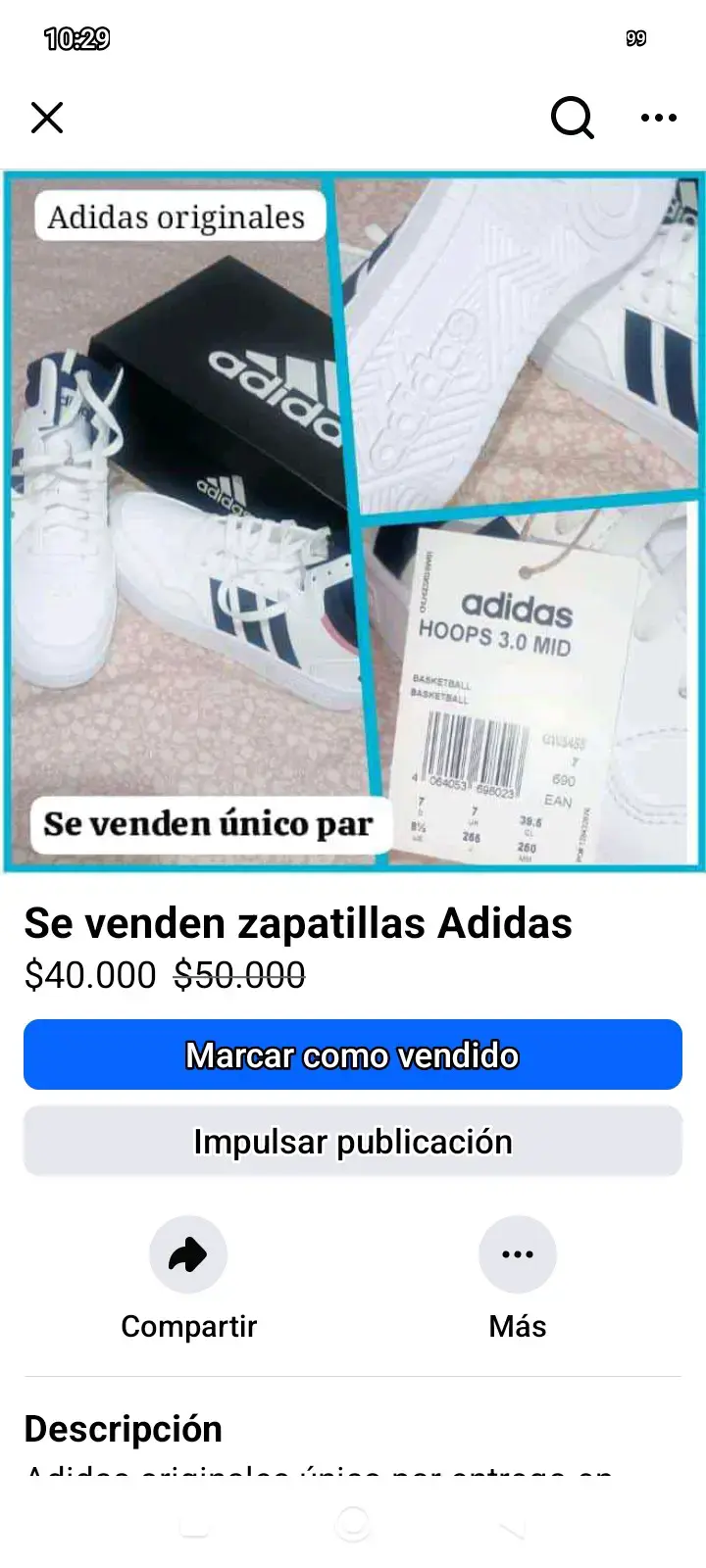 Zapatillas Adidas Hoops 3.0 Mid blancas - 3