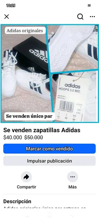 Zapatillas Adidas Hoops 3.0 Mid blancas - miniatura 3