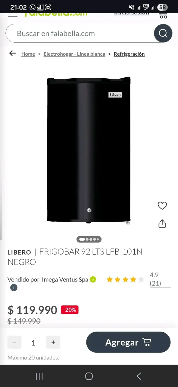 Mini Refrigerador portátil negro - 5
