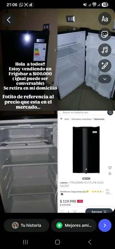 Mini Refrigerador portátil negro - miniatura 6