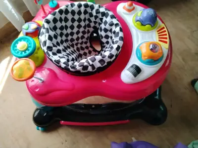 Andador de bebé colorido +asiento de bebé - miniatura 1