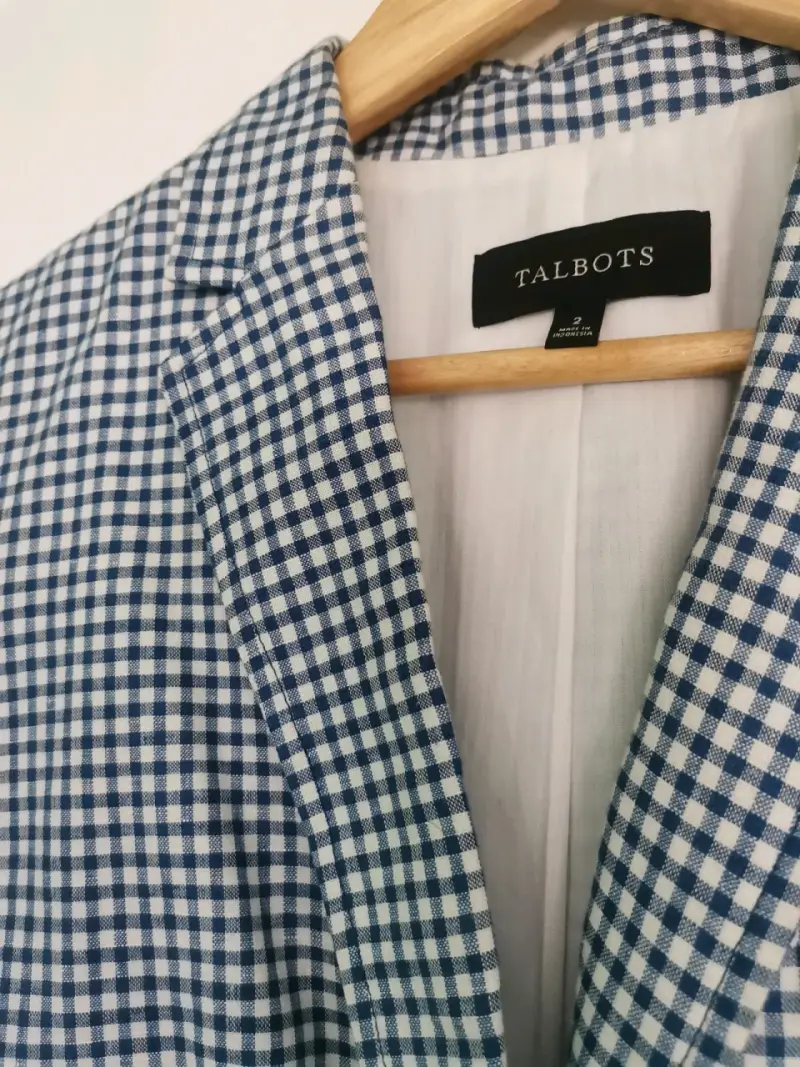 Blazer a cuadros azul Talbots - 4