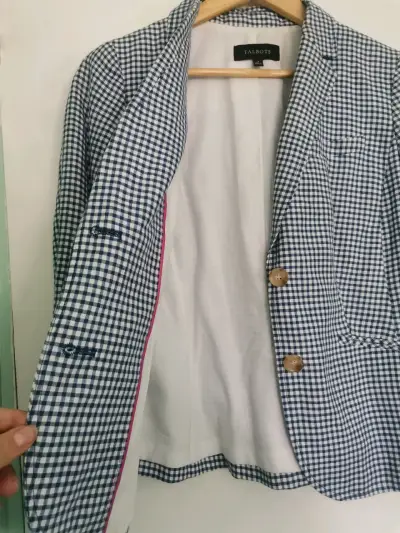 Blazer a cuadros azul Talbots - miniatura 6