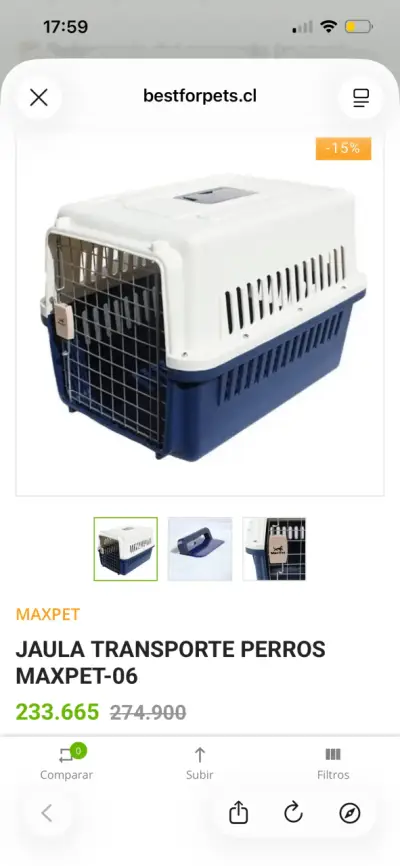 Jaula de transporte Max Pet MP06 AZUL - miniatura 2