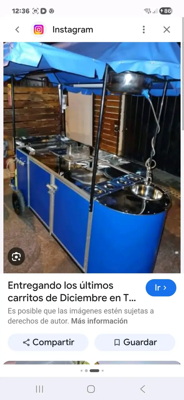 Carro de comida móvil azul - 2
