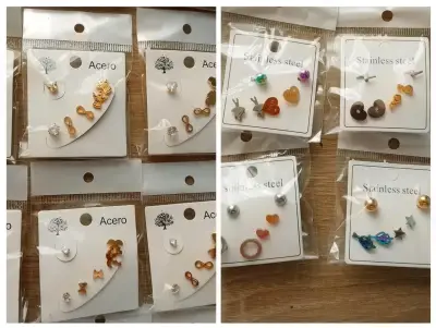 Aros de acero hipoalergénico 👌y circones - miniatura 2