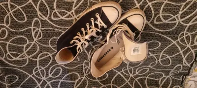 Zapatillas negras de lona con plataforma - miniatura 2