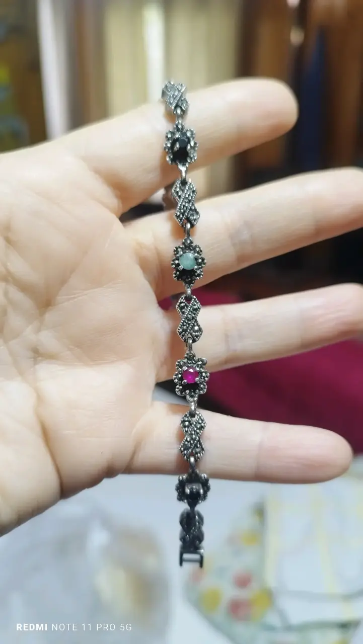 Pulsera de plata 925 marquesitas - 1