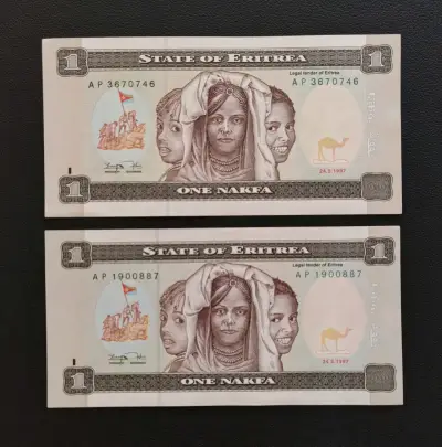 Billete Eritrea 1 Nakfa 1997 - miniatura 1