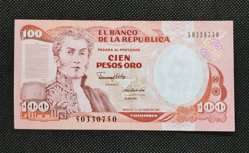 Billete Colombia 100 pesos Oro 1991 - 1