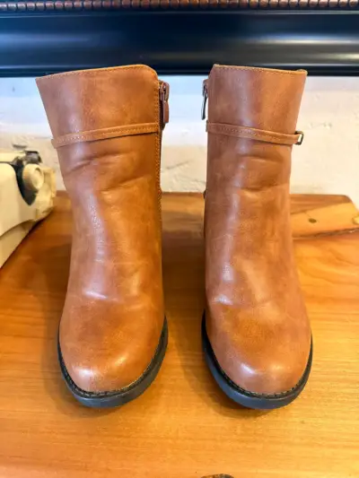 Botines de cuero marrón - miniatura 1