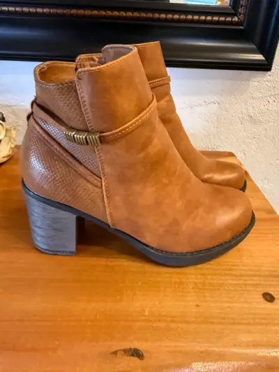 Botines de cuero marrón - miniatura 3